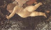 Sandro Botticelli, Detail of Cupid with eyes bandaged,shooting an arrow at Chastity